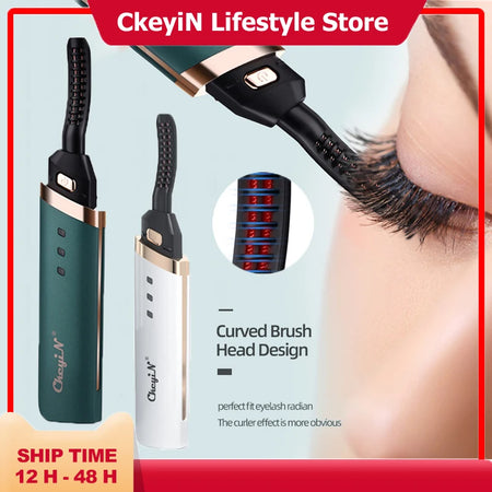 Electric Heated Eyelash Curler: USB Rechargeable Beauty Tool for Long-Lasting, Natural-Looking Lashes!