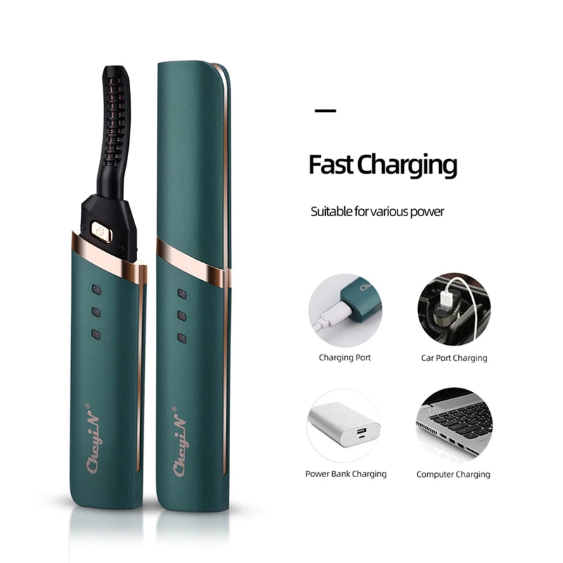 Electric Heated Eyelash Curler: USB Rechargeable Beauty Tool for Long-Lasting, Natural-Looking Lashes!